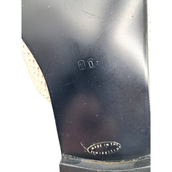 Vintage Blush Pink Shoes Womens Sz 40 8.5 Leather & Snakeskin Lace-Up Loafers by - Picture 10 of 14